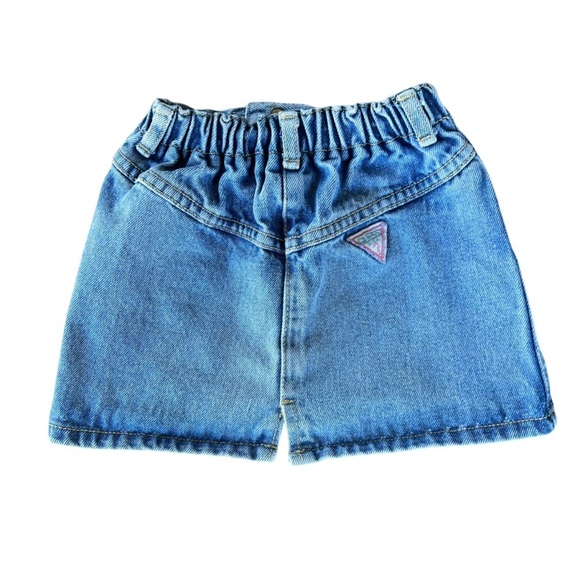 Vintage Baby Guess Jeans Denim Mini Skirt Made in USA Talon Zip 4Y Elastic Waist - Picture 4 of 13